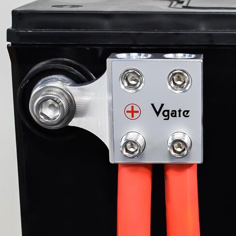 Vgate 4-Way Post Terminal Ends Distribution Block Bus Bar، 8AWG حتى 4/0 (XL) مقياس AWG، لبطارية حمض الرصاص الليثيوم أو AGM مع أطراف مسمار أو مسامير ملولبة، M8 أو 5/16"-18 in Saudi Arabia