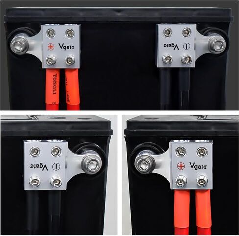 Vgate 4-Way Post Terminal Ends Distribution Block Bus Bar، 8AWG حتى 4/0 (XL) مقياس AWG، لبطارية حمض الرصاص الليثيوم أو AGM مع أطراف مسمار أو مسامير ملولبة، M8 أو 5/16"-18 in Saudi Arabia
