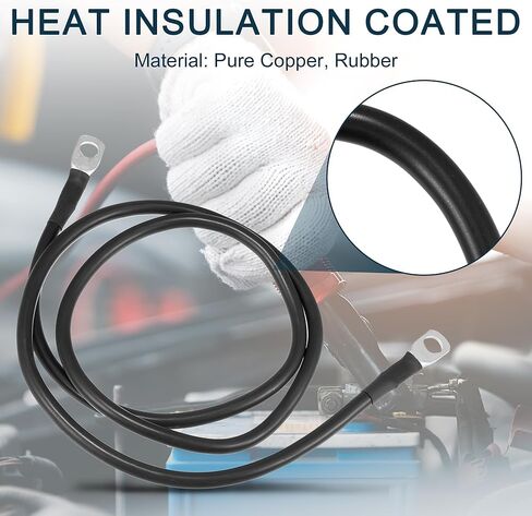 Car Marine Battery Inverter Cable 8AWG 5/16inch 1ft Robust | Battery Copper Wire Black 1 Pcs in Kuwait