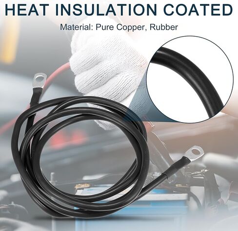 Car Marine Battery Inverter Cable 8AWG 5/16inch 1ft Robust | Battery Copper Wire Black 1 Pcs in Kuwait