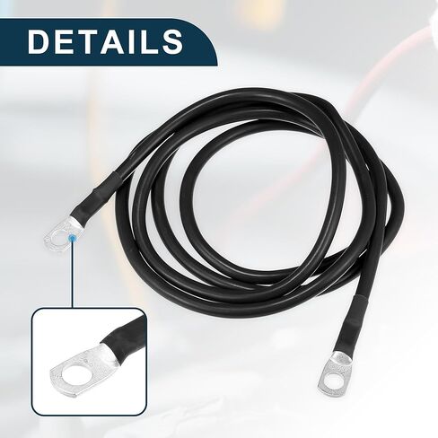 Car Marine Battery Inverter Cable 8AWG 5/16inch 1ft Robust | Battery Copper Wire Black 1 Pcs in Kuwait
