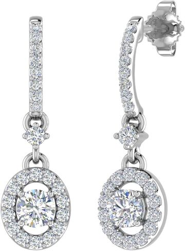 1/2 Carat Diamond Drop Earrings in 10K Gold in Saudi Arabia