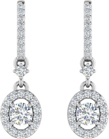 1/2 Carat Diamond Drop Earrings in 10K Gold in Saudi Arabia