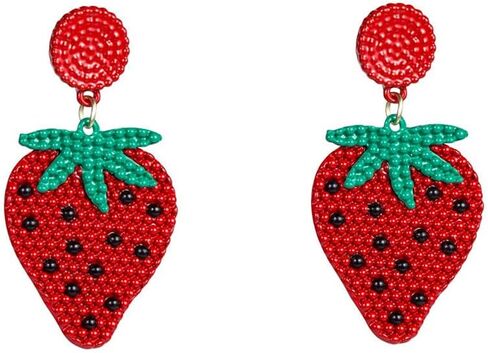 Cute Fruit Lemon Strawberry Watermelon Stud dangle Earrings Drop Earrings For Women Girls Gift Jewelry in Kuwait