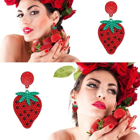 Cute Fruit Lemon Strawberry Watermelon Stud dangle Earrings Drop Earrings For Women Girls Gift Jewelry in Kuwait