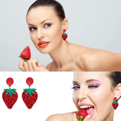 Cute Fruit Lemon Strawberry Watermelon Stud dangle Earrings Drop Earrings For Women Girls Gift Jewelry in Kuwait