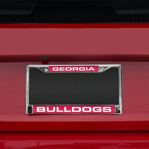إطار ترخيص ليزر من الكروم الأحمر مقاس 12 بوصة × 6 بوصة من Rico Industries NCAA Georgia Bulldogs - إطار من الكروم مقطوع بالليزر - ملحقات السيارة/الشاحنة/سيارات الدفع الرباعي in Saudi Arabia