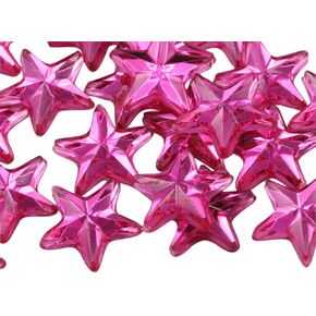 Allstarco Star Rhinestones Embelishments 8mm Flat Back Acrylic Plastic Gems for Jewelry, Crafts, Costumes, Invitations, Cosplay - 300 Pieces (Assorted Colors)