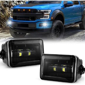 LED Fog Lights Compatible With 2015-2020 Ford F150 F-150 2017-2018 Super Duty Fog Light Bumper Driving Lamp Set Assembly Kit
