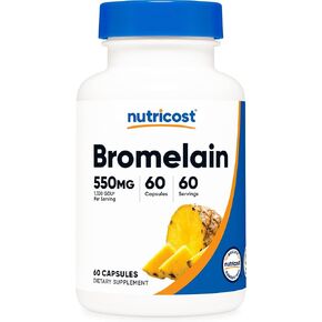 Nutricost Bromelain Capsules (60 Capsules) - 550 MG Per Serving, Vegan, Non-GMO, GMP Compliant