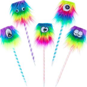 Outus 20 Pcs Rainbow Party Favor Pens Cute Fluffy Fuzzy Pens Fun Pens Gifts for Kids Classroom Rainbow Birthday Party Favors