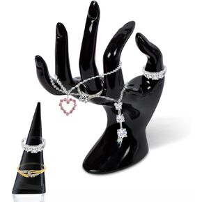Hand Acrylic Jewelry Holder, Jewelry Display Holder, Female Mannequin Hand Jewelry Stand Support, Mannequin Hand Necklace Bracelet Ring Watch Holder for Home Organization,transparent white,2pcs