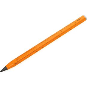 Troika Construction Endless - PEN20/NO - Multitasking pencil with sustainable endless writing tip – unbreakable, without sharpening – centimetre/inch ruler – exchangeable writing tip – neon orange