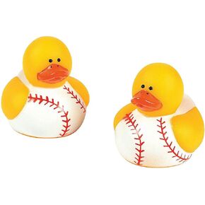 Fun Express Mini Baseball Rubber Ducks (Set of 24) Party Supplies and Favors