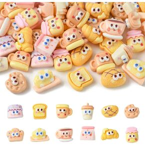 LiQunSweet 50 Pcs 10 Styles Animal Milk Tea Cup PVC Plastic Cabochons Lovely Cartoon Zoo Theme Beads Boba Milk Tea Drink Nohole Beads for DIY Craft