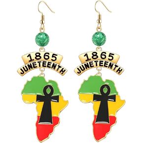 African Earrings for Black Women African Map Earrings for Girls 1865 African History Earrings Jewelry Accessories Statement Ethnic Dangle Earring