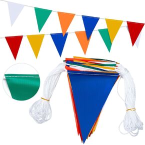 Pennant Banner Flags 102 ft Perimeter Marking Flags Safety Pennant Banner Strand Fade Resistant for Traffic Barrier Construction Warning of Hazardous Areas Scaffolding Sporting Events