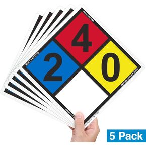 SmartSign-NFPA-0009-NFR-EU-10x10 NFPA 704 - Rngs (2,4,0) Label | 13.8" Tall (Tip-to-Tip) Diamond Laminated Vinyl, 5 Count(Pack of 1)