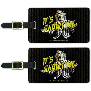 Beetlejuice It's Showtime Luggage ID Tags Suitcase Carry-On Cards - Set of 2