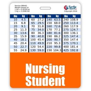 Nursing Student Badge Buddy Horizontal w/Height & Weight Conversion Charts (Standard, Pink)