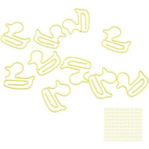 Duck Paper Clips, 100pcs Yellow Duckling Design Paper Clips Bookmarks Cute Paper Clips Small Paperclips for Office School Paper Files Organizing