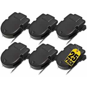 1InTheOffice Cubicle Clips for Fabric Walls, Fabric Panel Wall Clips, Cubicle Wall Clips, Black, 25/Pack