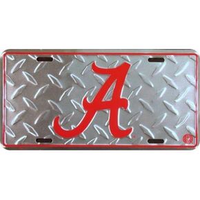Hangtime Alabama Crimson Tide diamond emboss metal license plate 6 x 12
