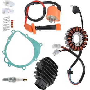 Ignition Coil Spark Plug Regulator Rectifier Stator Replacement for Suzuki Quadsport Z400 LTZ400 2x4 2003 2004 2005 2006 2007 2008 33410-09F00