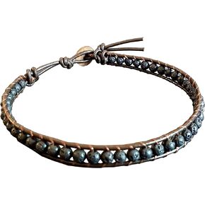 Infinityee888 Lava Bead Anklet Bracelet 10 Inches Woven Leather Handmade Men Women Anklet