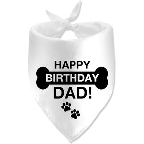 Happy Birthday Dad Pet Dog Bandana Triangle Dog Bandana for Dogs Pet Scarf Photo Prop Accessories for Dog Lover Dog Dad