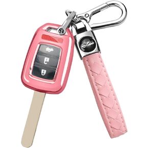 for Honda Key Fob Cover with Key Chain, Soft TPU Key Case Shell Full Protection for Sports Accord Civic CR-V HR-V LX, Black