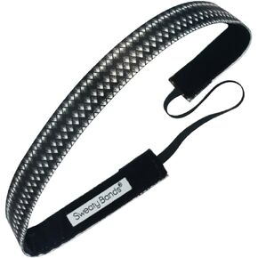 Sweaty Bands Womens Girls Headband - Non-Slip Velvet-Lined Sports Hairband - Paparazzi Black