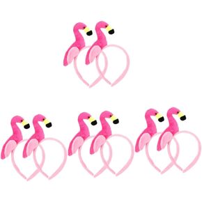 10 Pcs Flamingo Headband Headbands Embellished Headband Headbands for Women Makeup Flamingo Party Supplies Cute Plush Headband Luau Party Hair Hoop Beach Party Headband Props
