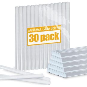 Krightlink 30 Mini Hot Glue Sticks, 4" and 0.27 Hot Melt Glue Sticks Diameter Compatible with Most Mini Glue Guns for DIY Craft Projects, Scrapbooking DIY, Home Repair
