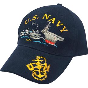 EagleEmblems United States Navy Ship Fleet By Sea, Air and Land Hat Cap USN, Black, One Size