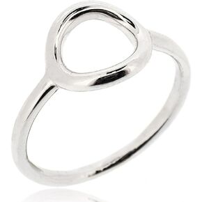 SOVATS Small Open Circle Ring For Women 925 Sterling Silver Rhodium Plated - Simple, Stylish &Trendy Nickel Free Ring