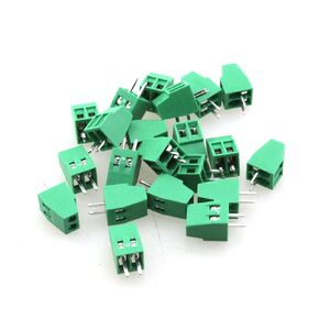 20PCS 2 Pin Plug in Screw Terminal Block Connector 2.54mm Pitch Panel Screw Terminal Block for PCB Mounting DIY