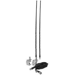 Accessories Unlimited AUMM24-B Dual Four Foot Mirror Mount CB Antenna Kit, Black, 2-4' Whip Antenna, 2 Mirror Mount Brackets, 2 Nine Foot Coax Cables Terminated at Each end with PL259 Connectors