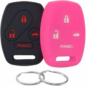 Silicone Rubber Key Fob Cover Compatible with 2003-2015 Honda Civic SI Hybrid EX Accord CR-V EX SE Pilot Element KR55WK49308 N5F-A05TAA N5F-S0084A