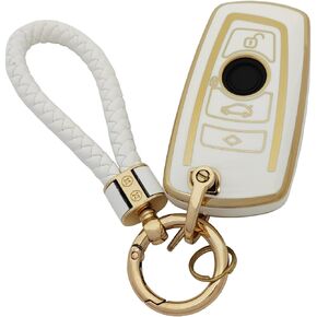 Key Fob Cover for BMW Soft TPU Key Fob Case Holder Protector Compatiable with BMW 2 3 4 5 6 7 Series X3 X4 Accessories with Keychain