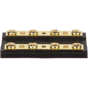 Seachoice Terminal Block, 4-Gang, Plastic Base with Brass Hardware