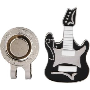 GolfBall Marker Hat Clip,GolfBall Marker with Magnetic Guitar Pattern Ball Marker for Women Men Kids