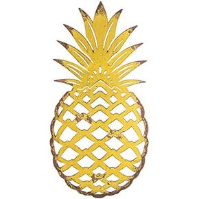 Everydecor Yellow Pineapple Metal Wall Hanging Art Decor for Home Office Living Room Bedroom Kitchen Bathroom Indoor and Otdoor Décor Accents