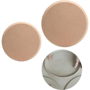 Ceramic Forming Mold, Round Plate Forming Mold 8" 12" Wooden Density Plate Printing Blank Stripping Mud Plate for DIY Ceramic Cutting and Printing Blank Modeling Mud Dish Plate Forming