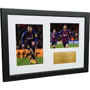 Kitbags & Lockers 12x8 FC Lionel Messi Barcelona Signed Autographed Photo Photograph Picture Frame Soccer Gift A4