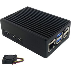 Matel Case for Raspberry Pi 5, Aluminum Alloy Case with 2507 PWM Cooling Fan for Raspberry Pi 5 4GB/8GB