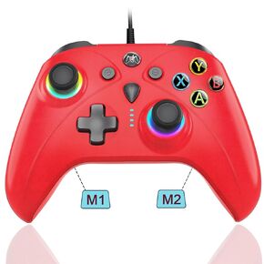 OUBANG Wired Controller for Switch/PS4/PC, Ymir2 Plug Gaming Gamepad Controllers Work for Switch/Switch Lite/Switch OLED/PS4/Steam/Windows witch Hall Effect Joysticks/Trigger, Turbo and Paddle Red in Kuwait