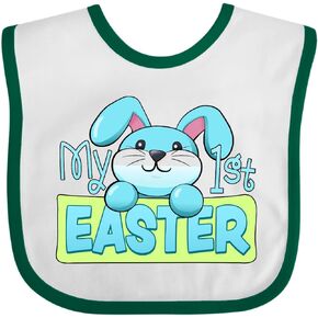 inktastic My First Easter Cuddly Blue Bunny Baby Bib