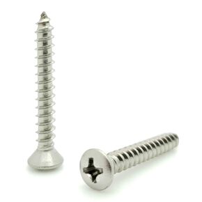 Fifty (50) #8 x 1-1/4" Oval Head 304 Stainless Phillips Head Wood Screws (BCP628)