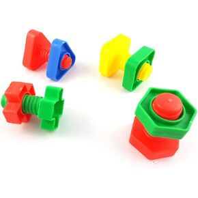 4pcs Bird Intellective Toys Nuts and Bolts for Parrot Parakeet Cockatiel Conure Macaw African Grey Amazon Cockatoo Budgie Lovebird Canary Cage Part